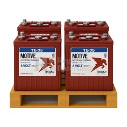 4 Bateras TROJAN TE35 |  6 Voltios 245 Amperios 